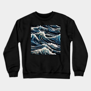 Waves in digital oil paiting Crewneck Sweatshirt